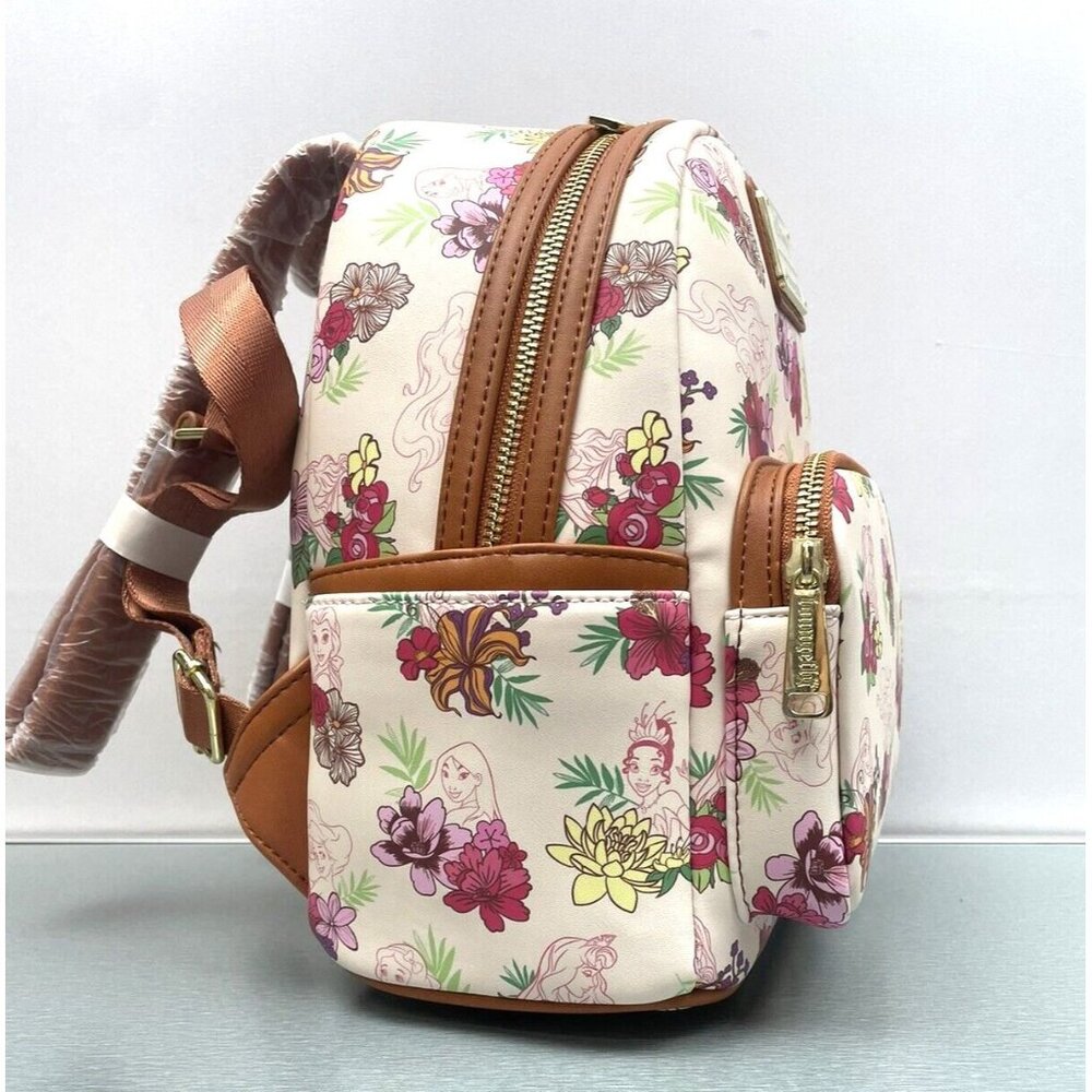 LOUNGEFLY DISNEY PRINCESS FLOWERS MINI BACKPACK - Picture 15 of 15